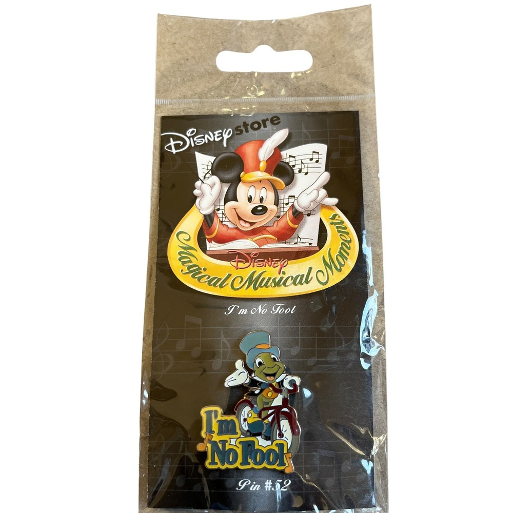 Disney Store Magical Musical Moments Jiminy Cricket I'm No Fool Pin #52 1999 NEW